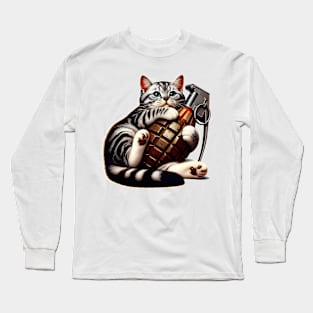 Cat and Grenade Long Sleeve T-Shirt